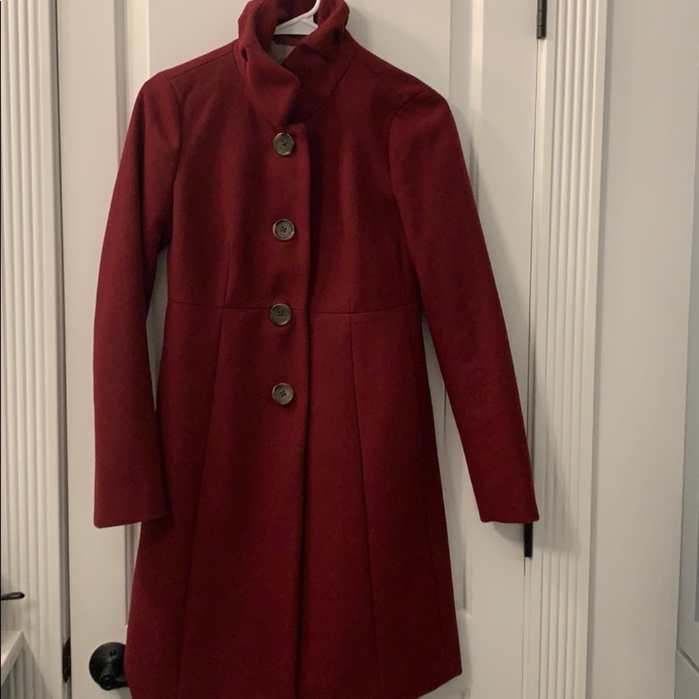 J. Crew ruffle neck peacoat